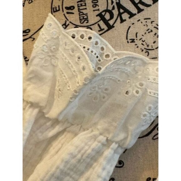 White Lace V Neck Boho Blouse | Simplee | Large | NWT | SKU0152 - Picture 5 of 12